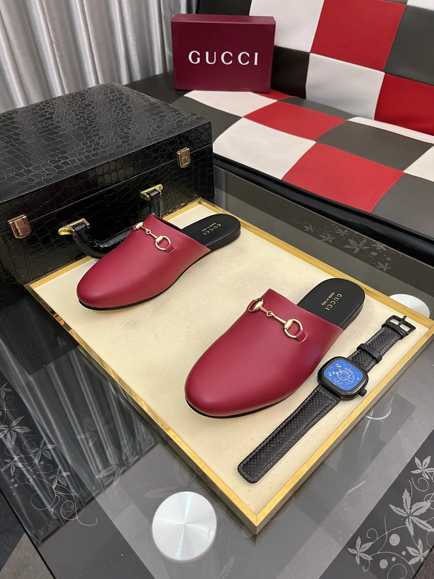 Men's shoes 💰480⌚️⌚️[Gucci] 2024 new season half-slip men's shoes, made of Italian imported first-layer frosted cowhide➕sheepskin lining, original hardware buckle, original combination wear-resistant outsole, real shot 🎬 Very comfortable on the feet, size 36-44